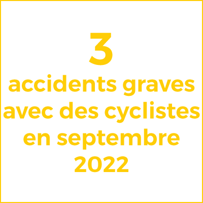 3 accidents graves avec des cyclistes en septembre 2022