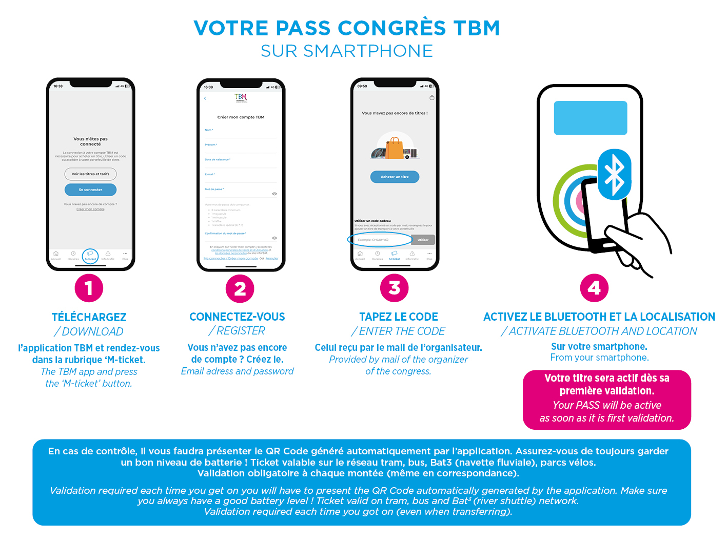 Votre Pass Congrès TBM sur smartphone