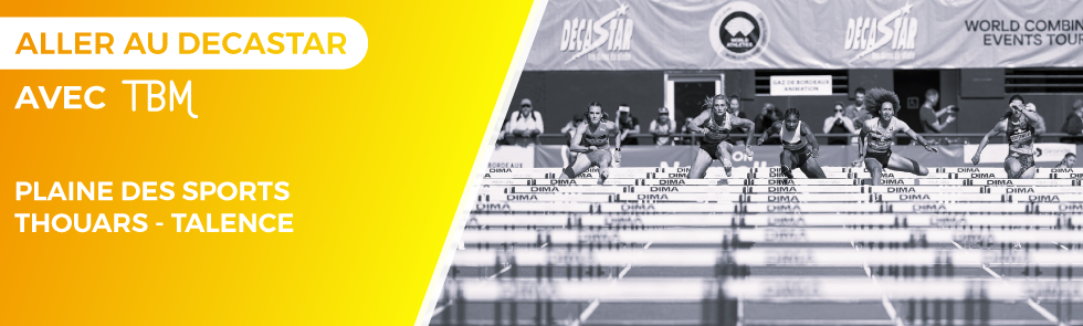 Aller au Décastar avec TBM. Plaine des sports de Thouars à Talence